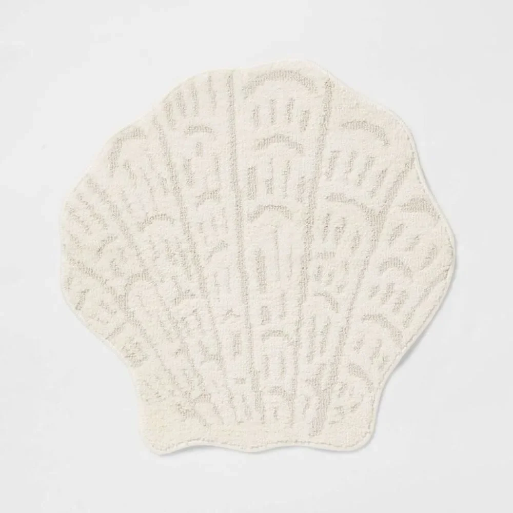Threshold Cream Shell-Shaped Bath Mat NWT - Picture 1 of 4